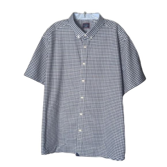 Theory Other - Theory Mens Shirt Blue/White Gingham Plaid Short Sleeve Button Cotton Sz. L/G
